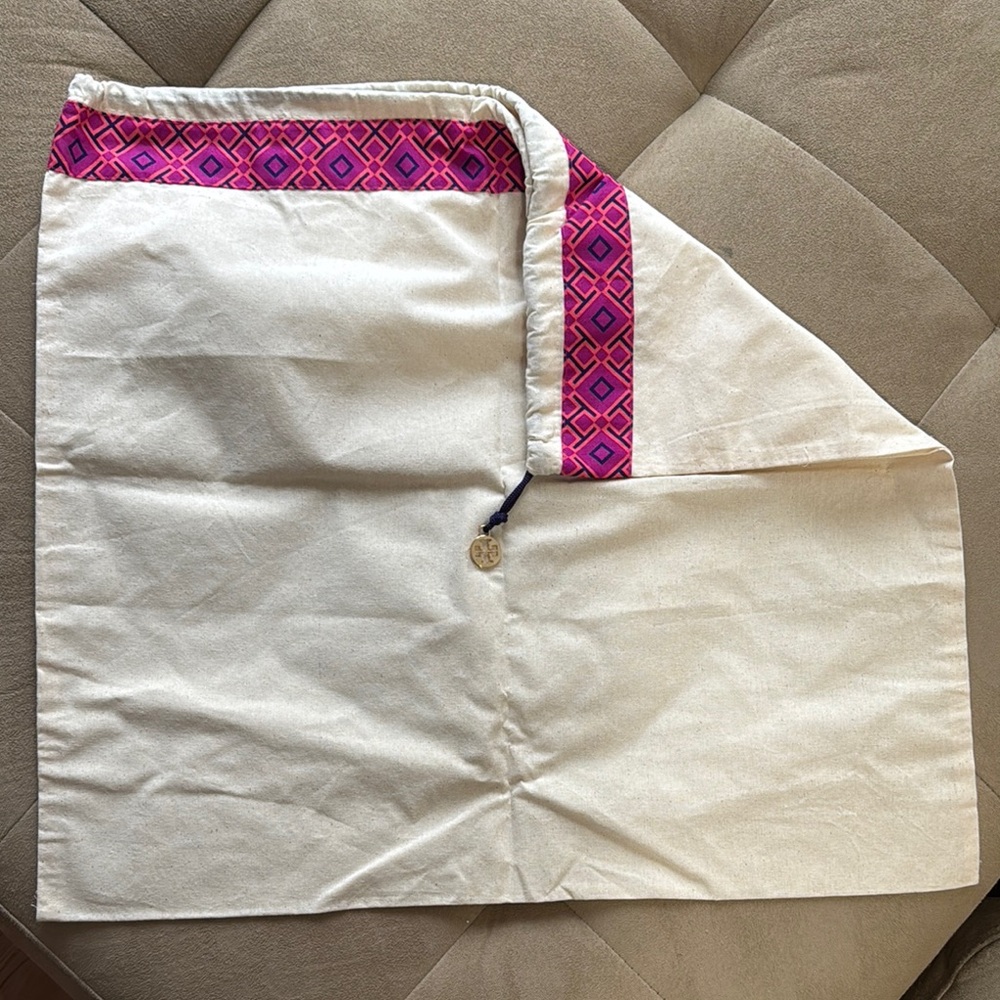 Tory Burch Dust bag Cream and Pink Geometric Print Bag